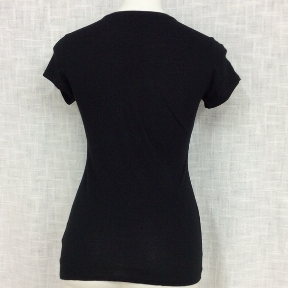 Guess Black Tee Embellished With Silver Sparkle - Picture 6 of 8